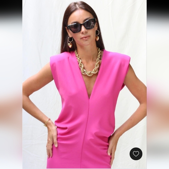 Zara fuchsia pink midi slit dress size S - Picture 10 of 16